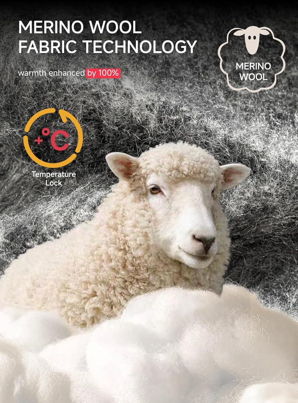 Merino Wool Winter Gloves for Men Women, Cold Weather Warm Touchscreen Unisex, Non-Slip, Knit Elastic Cuff