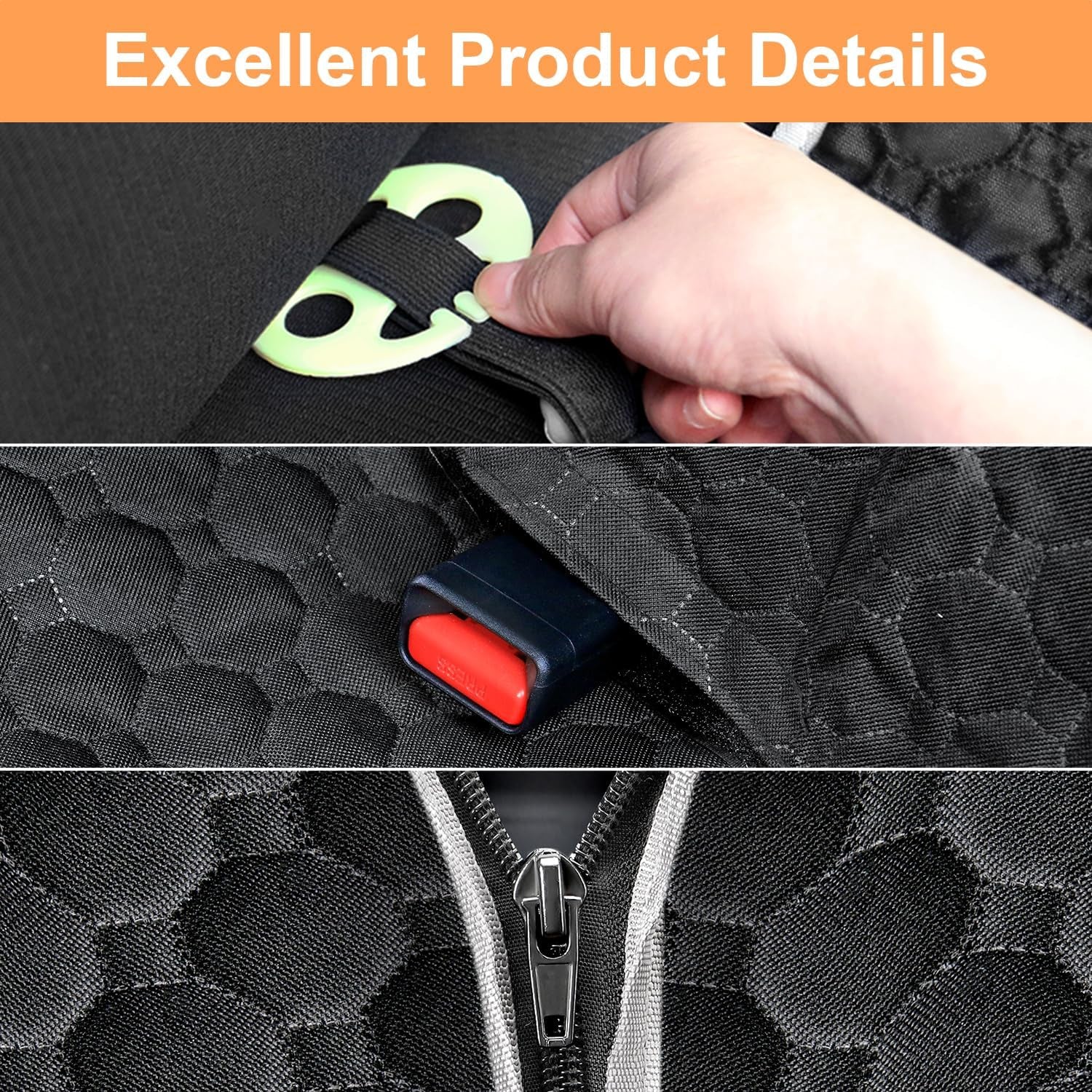 Dog Car Seat Cover for Back Seat, 2026 Upgraded 600D Heavy Duty Waterproof & Scratch-Resistant Dog Hammock for Car, Back Seat Pet Cover for Dogs with Sedan, Trucks and Suvs, Standard, Black